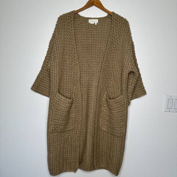 Anthropologie Gabbi Duster Cardigan Tan One Size - Picture 2 of 11